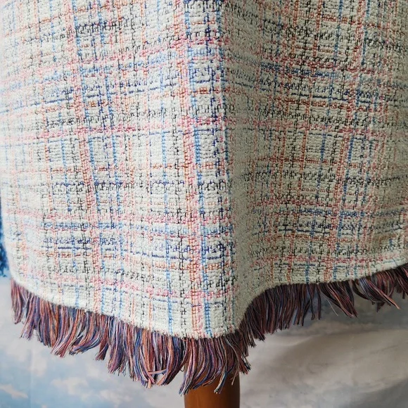 ZARA  multi coloured knit mini dress with fringe. - Picture 5 of 5